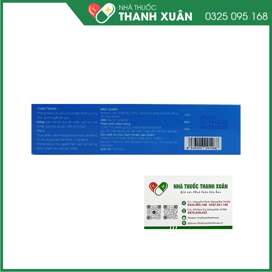 Tiền Đình Sao Thiên Y giúp hỗ trợ bổ khí huyết, giảm rối loạn tiền đình, giúp cải thiện tình trạng huyết áp thấ